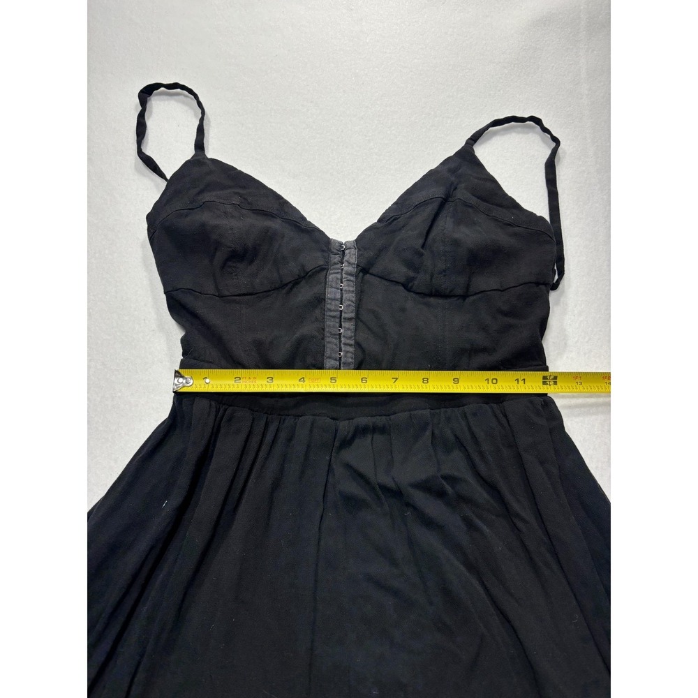 Intimately Free People Jumpsuit Womens XS Black V Neck Wide Leg Strappy Rayon - Picture 4 of 11